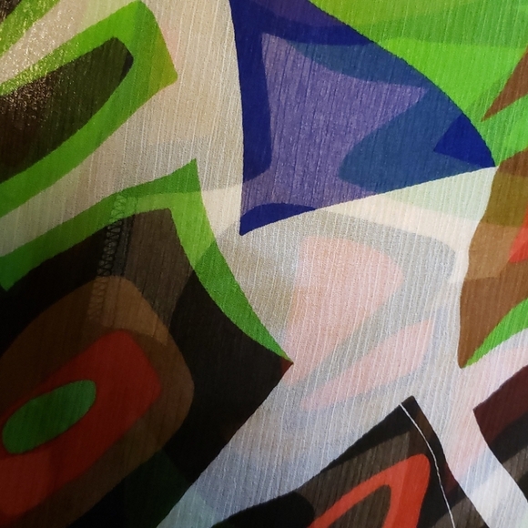 Cache mod print semi sheer silk dress XS - Picture 3 of 3